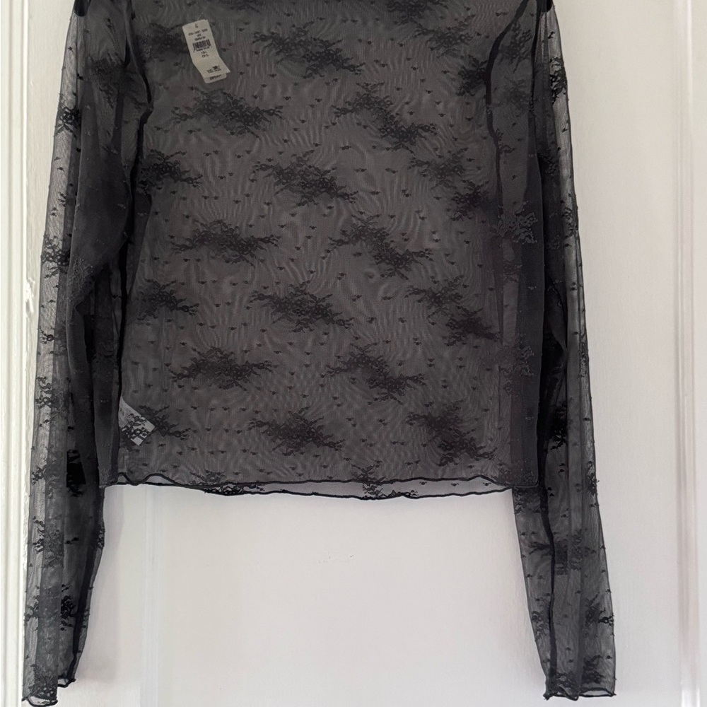 Aerie Sheer Lace Top Witchy Vamp Grunge Whimsigoth - Picture 5 of 9
